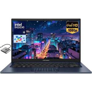 학생 비즈니스 홈스쿨용 비보북 14인치 FHD 노트북 인텔 10코어 i5 1334U 24GB RAM 1TB SSD 숫자 키패드 웹캠 Windows 11