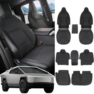 사이버트럭 시트 커버 풀 세트, 테슬라 사이버트럭 액세서리, PU 가죽 시트 보호대