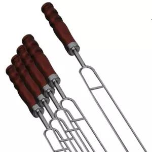 원목 스텐레스 바베큐 쌍열꼬챙이 5P - BBQ, 꼬치, 스테인레스