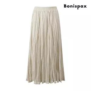 [보니스팍스](신세계 사우스시티)링클 플리츠 밴딩 롱 스커트 (XPCSK010M0)