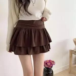 [옷자락]여성 가을겨울 프릴 플레어 미니스커트