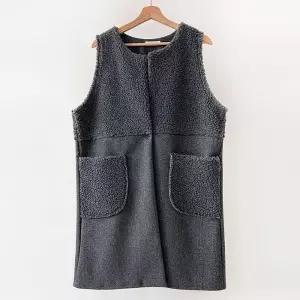 빅사이즈베스트 T524L601 러블리양털오픈롱조끼 BS