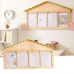 지붕형 원목 게시판 벽걸이 아크릴 게시판 어린이집 학교