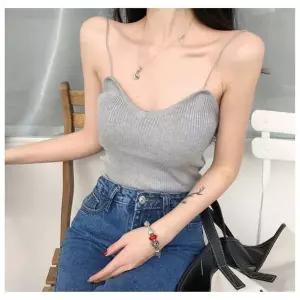 [하프클럽/]여자끈나시 1P 스타일 여성 브이넥 골지 고품질 레이