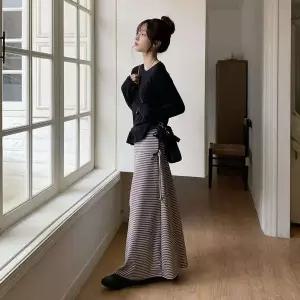 [하프클럽/]여자 에이라인 드로우코드 단가라 MAXI 롱 치마