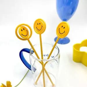 스틱 커피 롱 티스푼 칵테일 머들러 하이볼 스마일