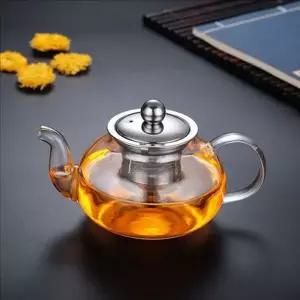 400ml 내열 유리 티 포트 테이블웨어 유리 차 주전자 티메이커