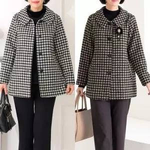 [엄마옷 로즈맘] 청우체크카라울자켓