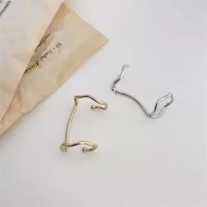 [토끼귀상점] 유니크 웨이브 와이어 더블 링 이어커프 귀찌