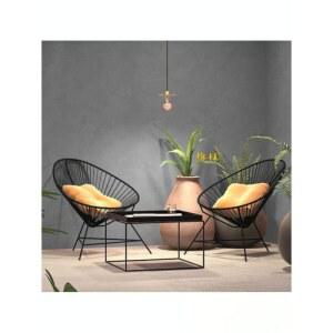 샤크팡 라탄 등받이 체어 정원 의자 베란다 테라스 세트