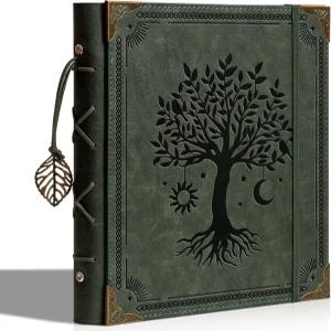 빈티지 사진 앨범 4x6 가죽 스크랩북 글쓰기 공간 포함 120장 및 30장 DIY 종이 메모리 기념 여행 휴가