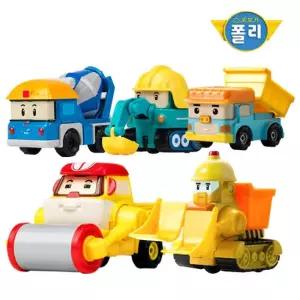 ROITOYS 로보카폴리 다이캐스팅 맥스 포크 브루너 덤푸 믹키 5종 세트