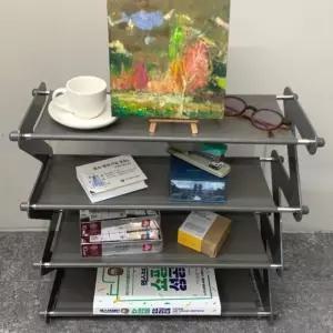 고품질 현관 신발 정리대 조립형 슬리퍼 수납 선반 그레이 정리함 (WFKG21O)