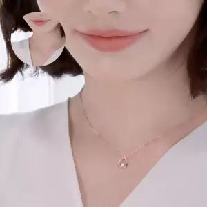 (제스트)큐빅 14K 링 금 목걸이 42cm 베이직 목걸이선물 로즈