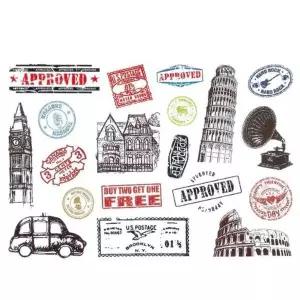 앤틱가방스티커 데코스티커 노트북 우표 다꾸용품 19X28cm