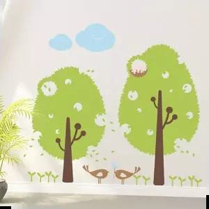 나무그림시트지 그래픽스티커 스펀지나무(대형) WBWG119