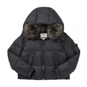 이브살로몬 24W24WFV02955DORD C99 ARMY 아미 폭스 퍼 트리밍 여성 패딩