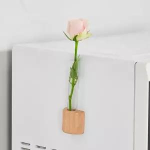 [셀러에이드]꽃병 마그넷 우드 자석 한송이 미니화병 인테리어화병