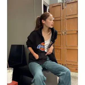 [국내 매장품] DICKIES 빅 트리 로고 후드 집업 Black 199413