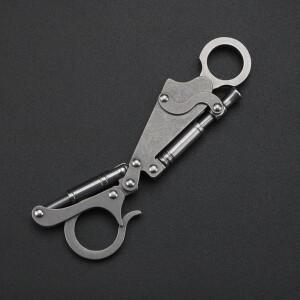 2-in-1 펑크 키체인 칼  휴대용 야외 멋진 듀얼 튜브 허리 걸이 링 칼