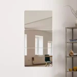 [룽스]현관거울 인테리어거울 부착 부착식 직사각3p