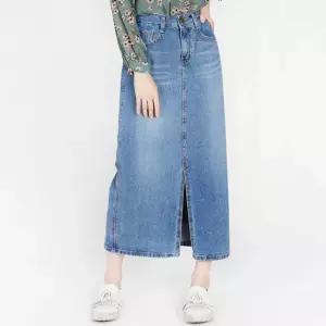 블레오 여성 앞트임 롱 청스커트 DM251216126
