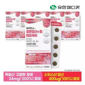 유한메디카 철분 엽산 엔 탑 헤모케어 60정x6개(12개월분)