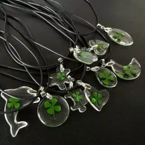 키링부자재 네잎클로버 행운고리 투명 행운키링