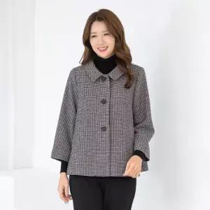 엄마옷 울모직 카라 체크 정장 망토자켓 1GHJ25189 중년여성 마담 60 70대  빅사이즈 할머니