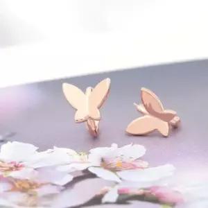 14K 금침 로즈골드 데일리 나비 귀찌 링피어싱