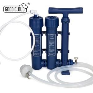 군용 등급 휴대용 정수기 손압 펌프 생존 야외 차량 비상 키트 1.5L/분 고속 흐름 BPA-프리