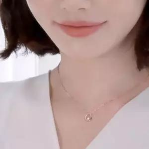 14K 큐빅 링 베이직 금 목걸이 42cm