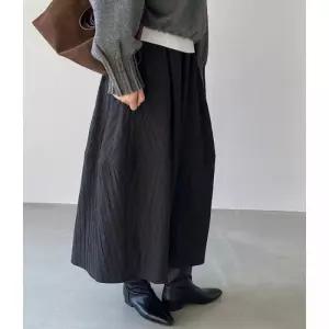 포함 버터모네 오피스룩 데일리 도톰 주름 밴딩 플리츠 롱스커트 여성스커트 튤립라인