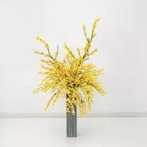 대형 개나리 조화 화병 비비드 set 130cm 인테리어 봄 꽃 로비 장식 소품 행사 꾸미기