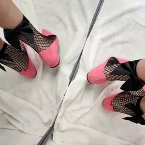 망사 시스루 리본 블랙 스타킹 그물 편집샵 반양말 파