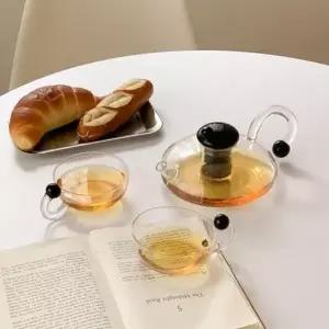 티팟세트 내열유리 차주전자 머그잔 투명한 티포트 (WFKHXY7)
