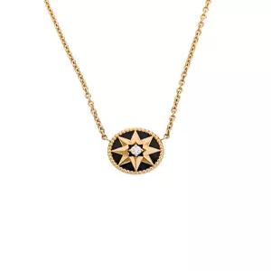 [엘러브]  로즈드방 네크리스 18K 핑크골드 다이아몬드 오닉스 6ET0204