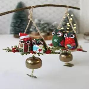 [룽스]크리스마스 부엉이 도어벨 현관문 현관종 문종 소1P