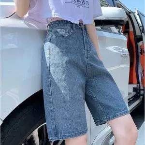 고품질 해외 여행 공항 패션 청 반바지 5부 버뮤다 데님 숏츠 (WFKHEE9)