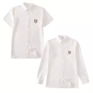 화이트 자수엠블럼 남자 교복셔츠(반팔or긴팔) 교복 (WFKHJL1)