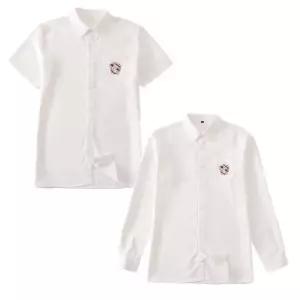 화이트 자수엠블럼 남자 교복셔츠(반팔or긴팔) 교복 (WFKHJL1)