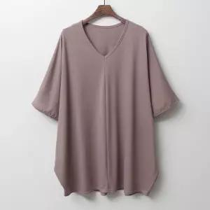 딥브이넥가오리반팔 ILE027M404 빅사이즈 사이즈에서 자유로운 그녀~