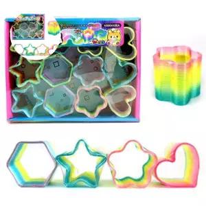 (제스트)모양 1000 레인보우 12개입 칼라링 무지개링 링쌓기