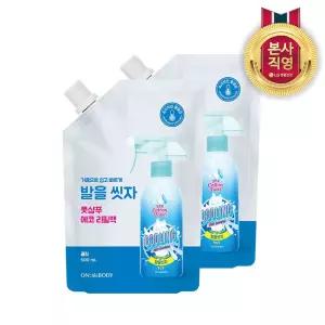 온더바디 코튼풋 발을씻자 풋샴푸 리필 500ml 쿨링 2개