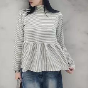 [하프클럽/]여성 단가라 롱슬리브 보온 폴라넥 FW 티셔츠