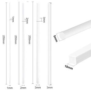 2/5/10/50 개 ABS 플라스틱 원형 막대/가정용 사각형 막대 집 모래 테이블 빌딩 조경 건물 도구 만들기.
