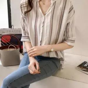 셔츠 남방 여성 가오리핏 여름 스트라이프 시원한 WFLPWET