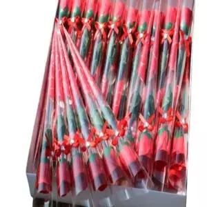 비누꽃 송이 장미꽃 행사용 레드 비누장미꽃 18개 (WFKIOHU)