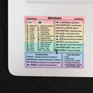 Windows PC 참조 키보드 단축키 스티커, PS Windows Excel용 접착식, MAC OS AI 단축키 프롬프트 클리어 스티커