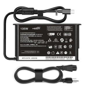 레노버 씽크패드 P16s T16 P14s Z16 E16 1세대 2 3 4 아이디어패드 슬림 /Pro 9 7 5 전원 어댑터와 호환되는 135W USB C 노트북 충전기